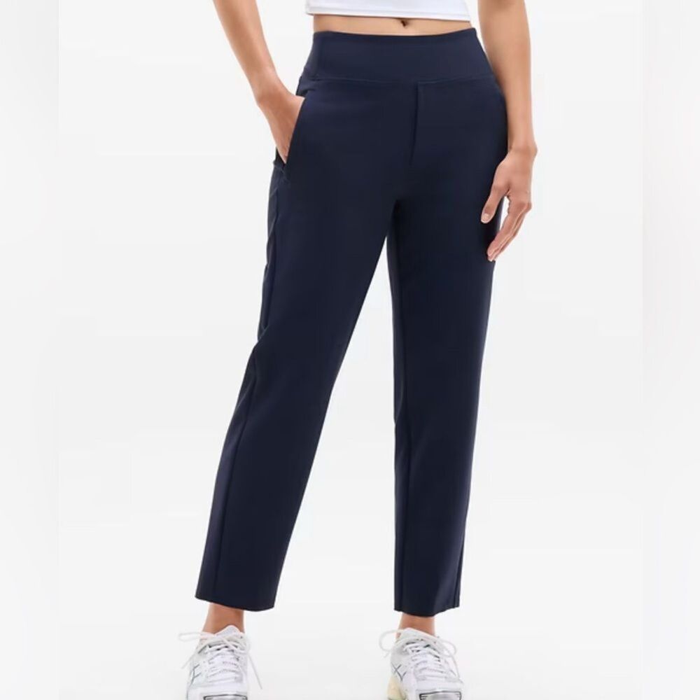 Athleta Endless High Rise Pant Navy Blue Sz 14P Ankle Work Office Pull-on Travel